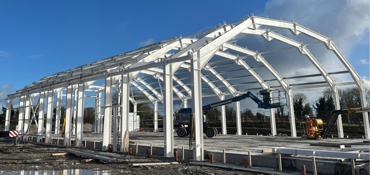 A photo of the waterways ireland centre in Tullamore. Structural steel supplied and erected by McMenamin Engineering