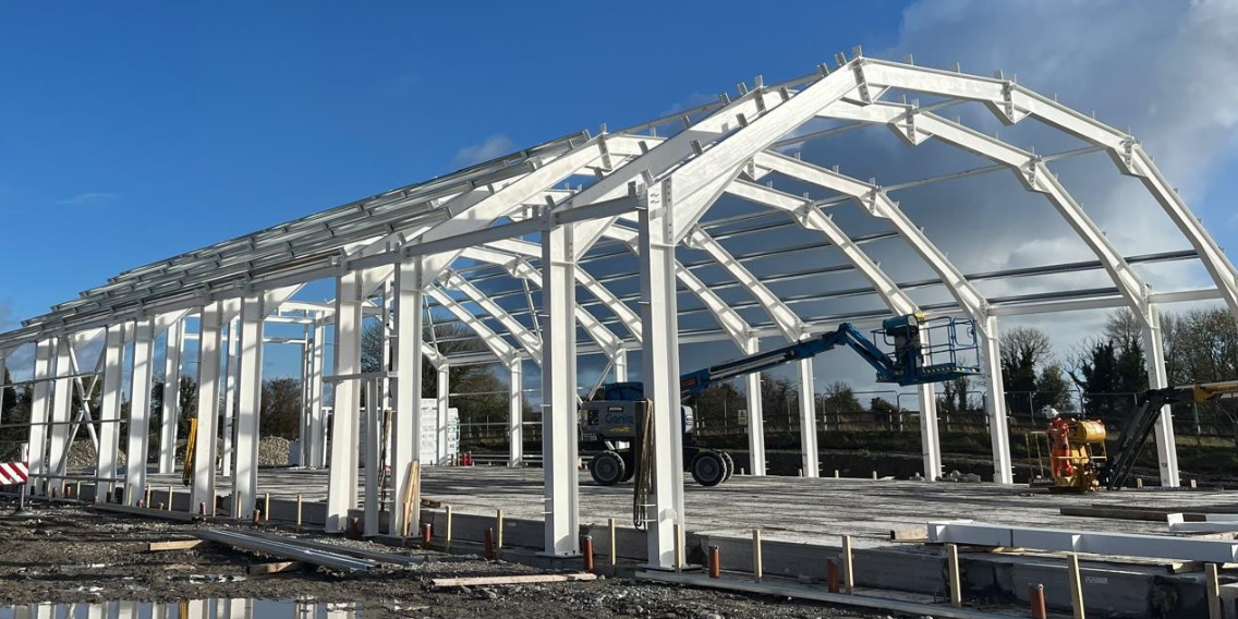 A photo of the waterways ireland centre in Tullamore. Structural steel supplied and erected by McMenamin Engineering