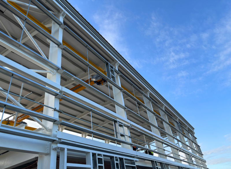 a photo of a structural steel frame supplied by McMenamin Engineering for ESB substation