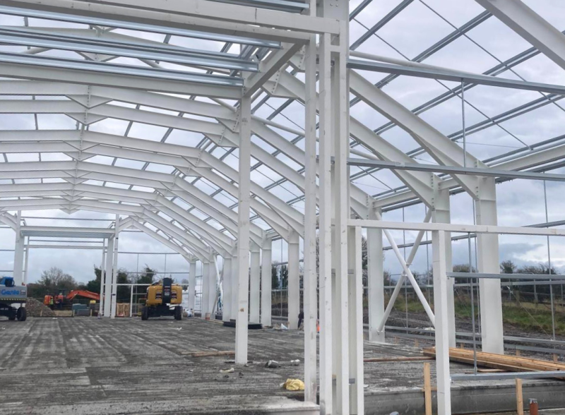 A photo of the structural steel frame supplied and erected by McMenamin Engineering