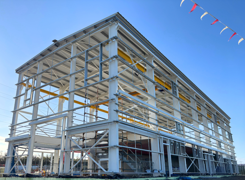 a photo of a steel frame supplied and erected by McMenamin Engineering for ESB substation
