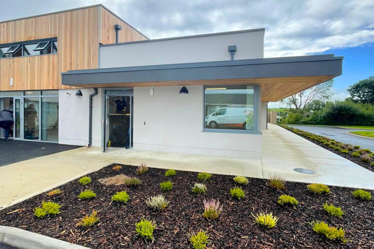 A photo of the extension to st baithins national school in St Johnston, Doinegal. Structural steel supplied and erected by mcmenamin engineering.