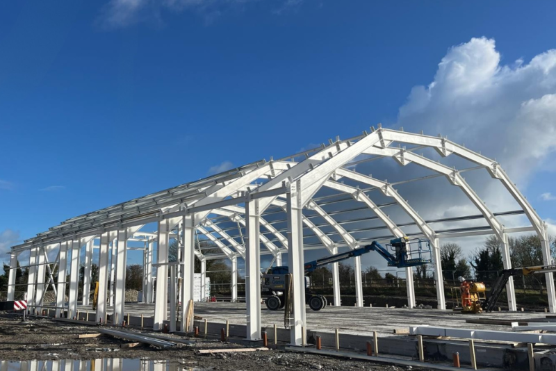 a photo of the structural steel frame for waterways ireland supplied by mcmenamin engineering