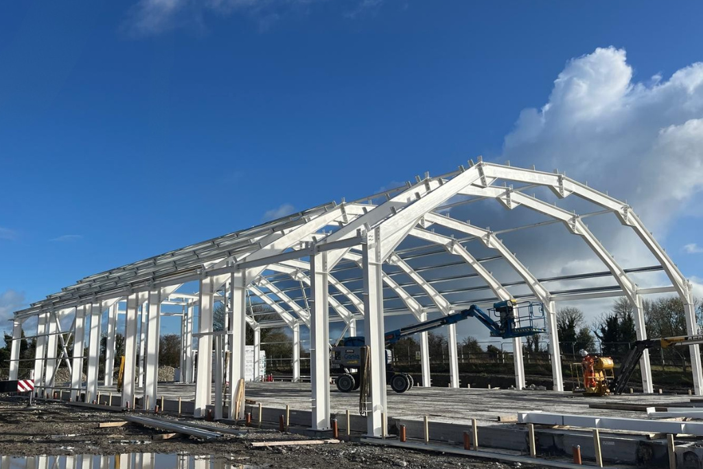 a photo of the structural steel frame for waterways ireland supplied by mcmenamin engineering